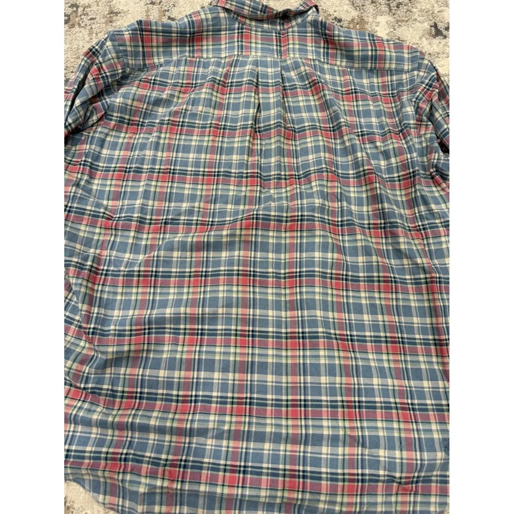 Ralph Lauren Classic Fit Plaid Button Down Shirt XXL Blue Red Cotton